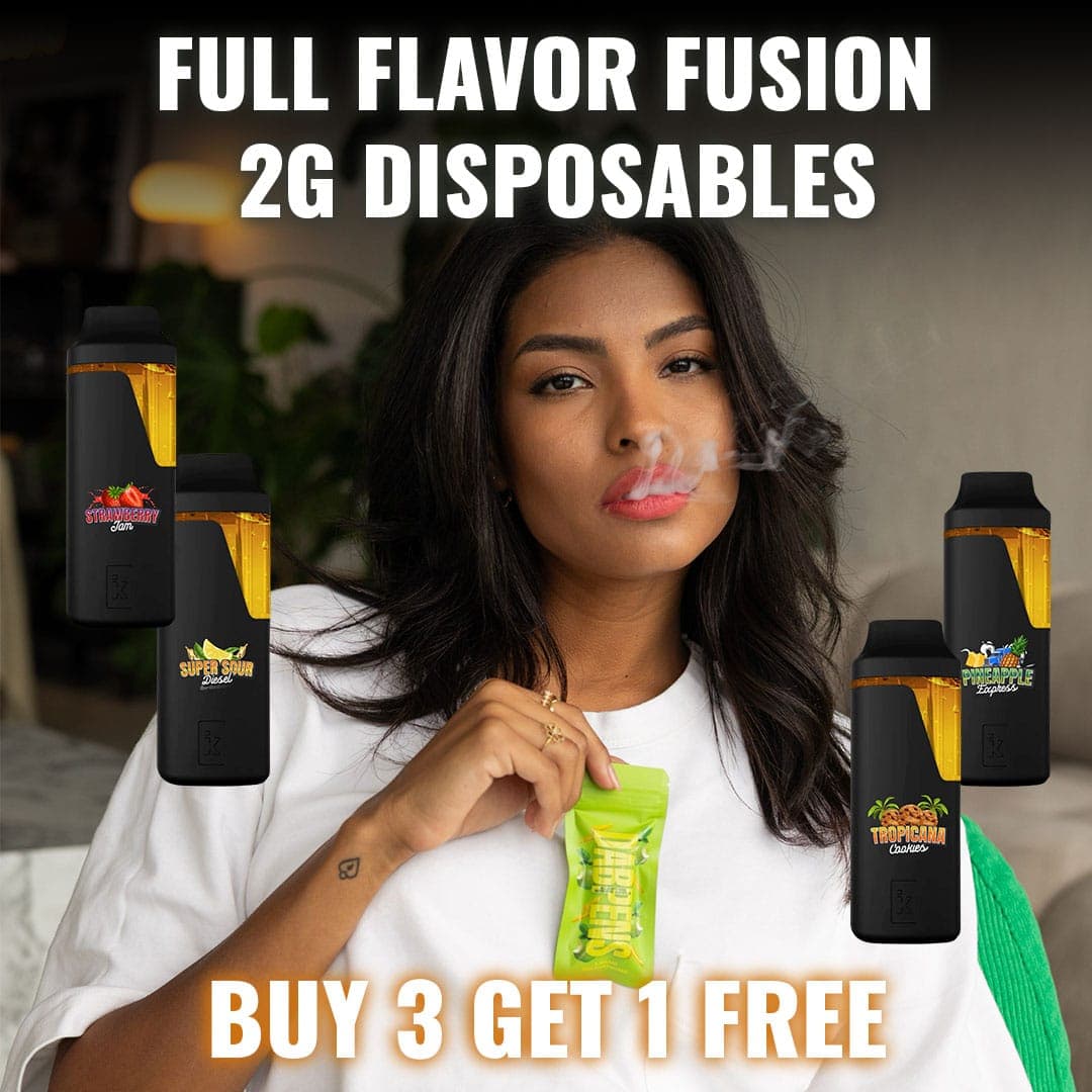 Buy 3 get 1 free! Multi-flavor 2 gram disposable dab pens bundle featuring Super Lemon Haze, Tropicana, Strawberry, and Watermelon.