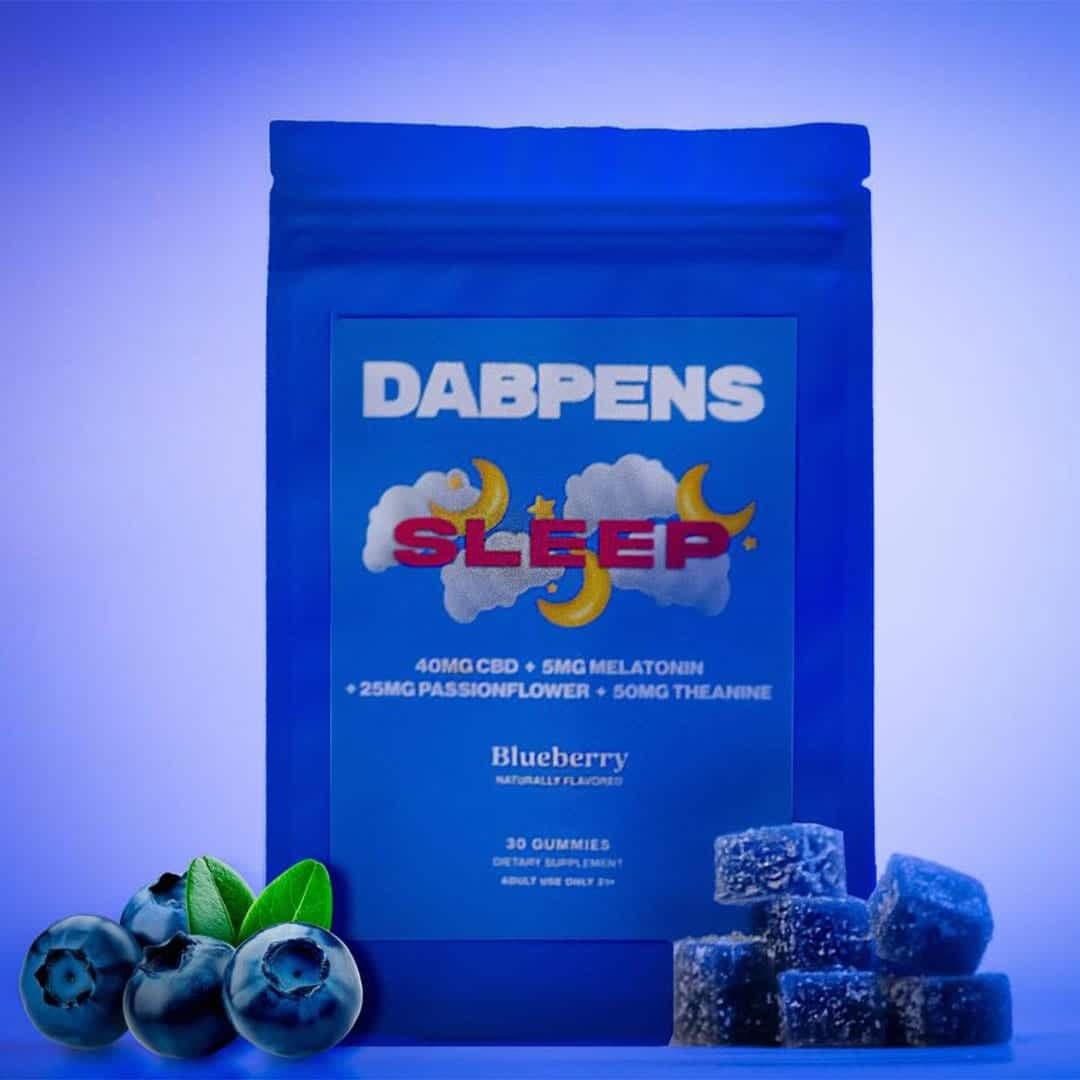 Sleep Gummies 1200mg CBD in calming packaging, nighttime sleep aid
